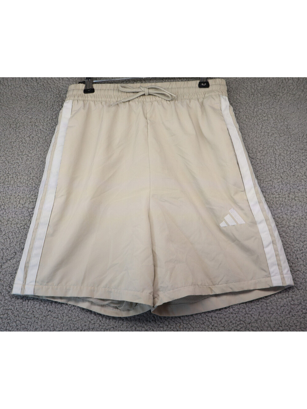 Adidas Women Small Essentials 3-Stripes Chelsea Shorts Tan